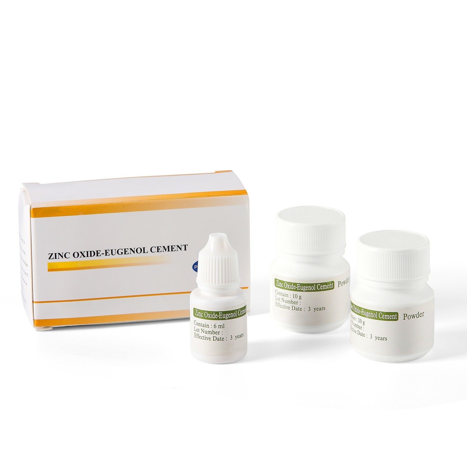Dental Zinc Oxide Eugenol Cement Kit Self-Curing for Temporary Crowns & Bridges