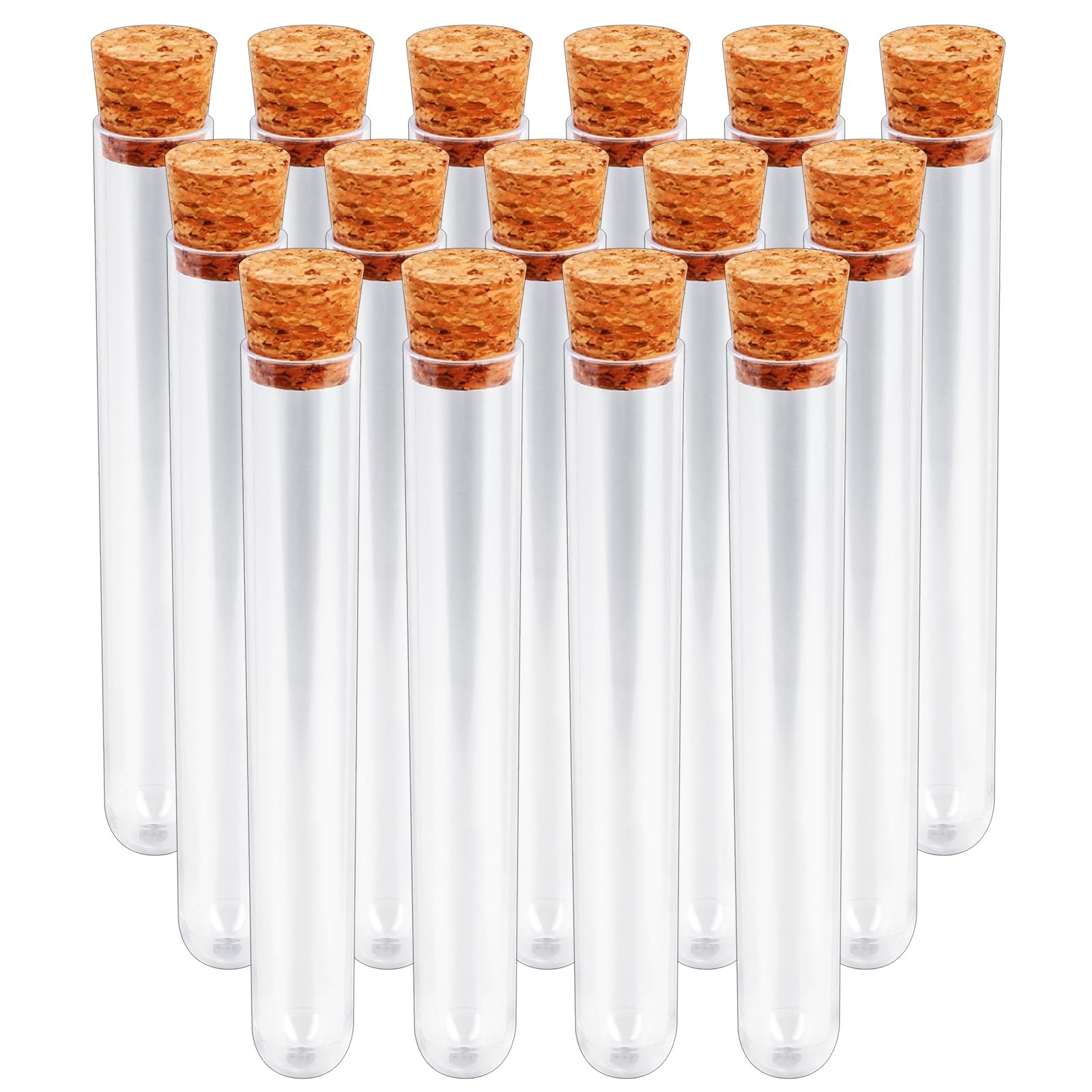 15x100mm (15ml) Plastic Test Tubes with Lids, Clear Vials with Seal Cap Conta…