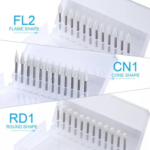 12Pcs Dental Green Stone Polishing FG Burs Kit Aluminum Oxide For High Speed