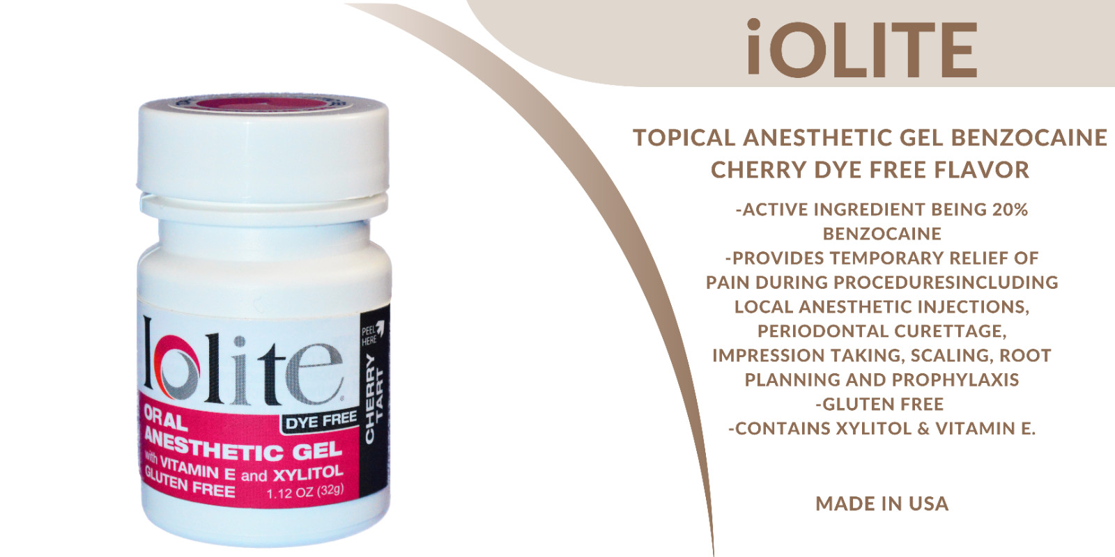 iOLITE Benzocaine 20% Topical Anesthetic Gel ASSORTED FLAVORS!!!-50 Bottles
