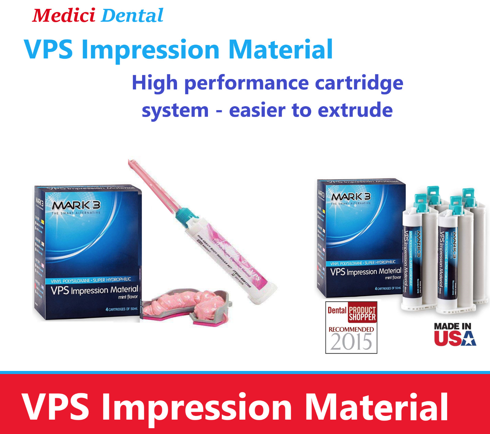 MARK3 Dental VPS Impression Material HEAVY BODY FAST SET Alginate made in USA