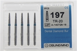 Dental Diamond Burs, Standard Grit Multi-Use, 5 Pcs/Pk [197TR-20]
