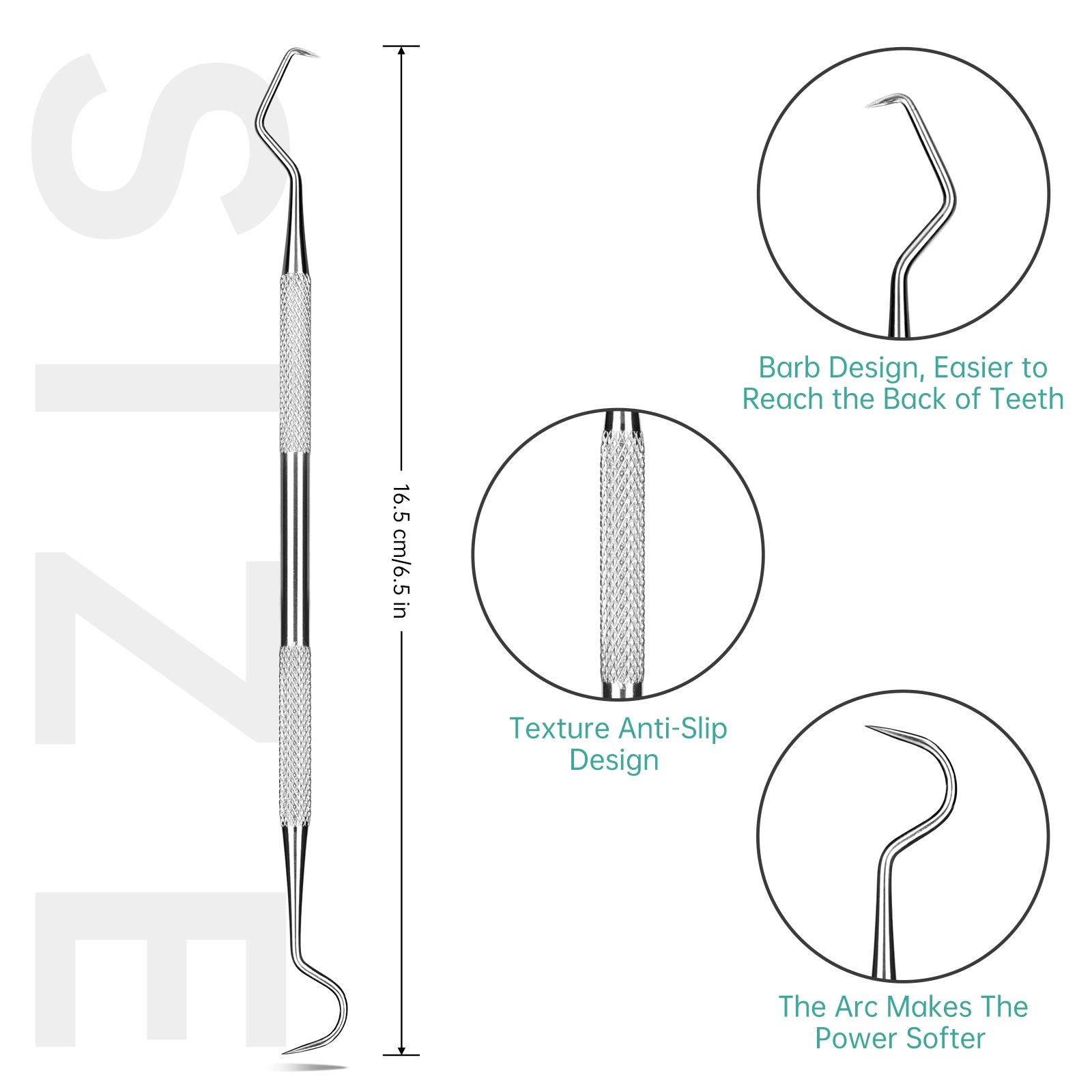 Professional Dental Scraper Tool – Dentist Pick, 3-Pack 3 Count (Pack of 1)
