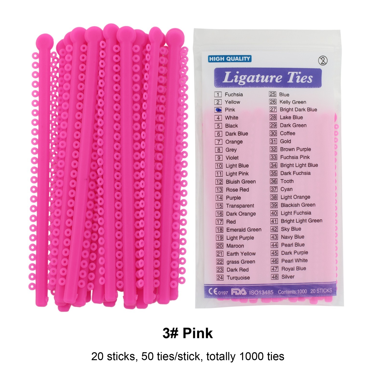 1000pcs Dental Orthodontic Ligature Ties Elastic Rubber Bands Braces ortodoncia