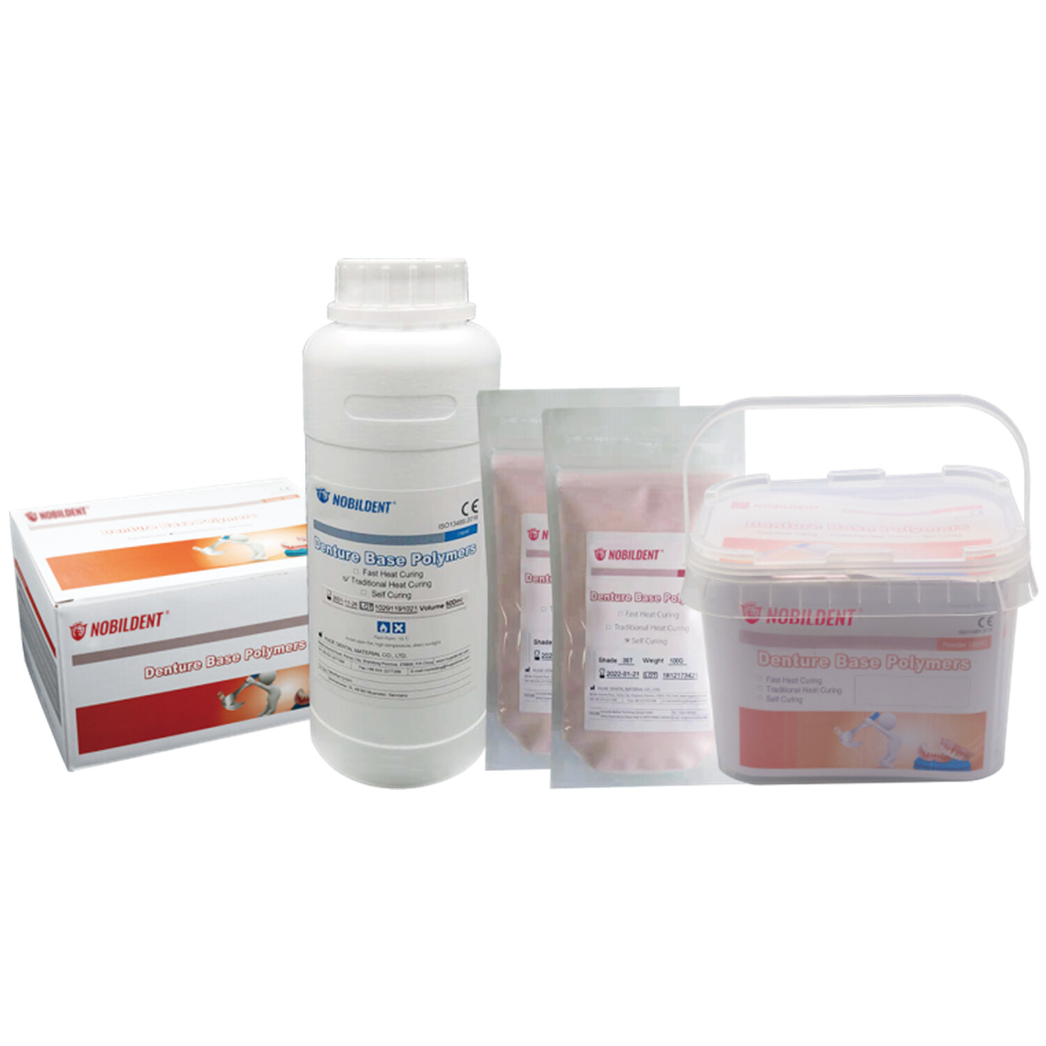 1000g Dental HEAT CURRING Acrylic Denture Base Material Heat Cure Powder