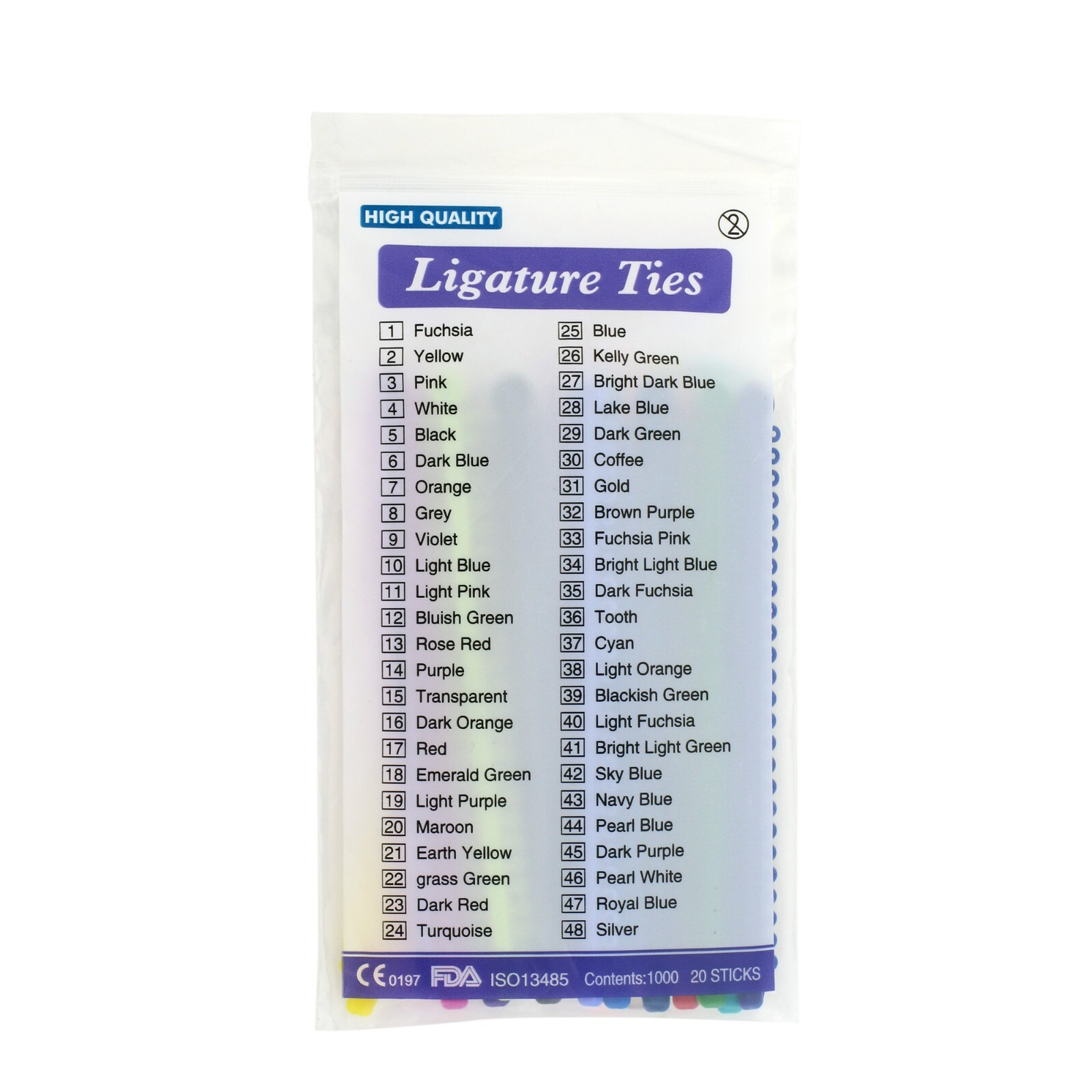 Dental Orthodontic Ligature Ties 1040 Pc Multi-Colors Super Elastic Rubber Bands