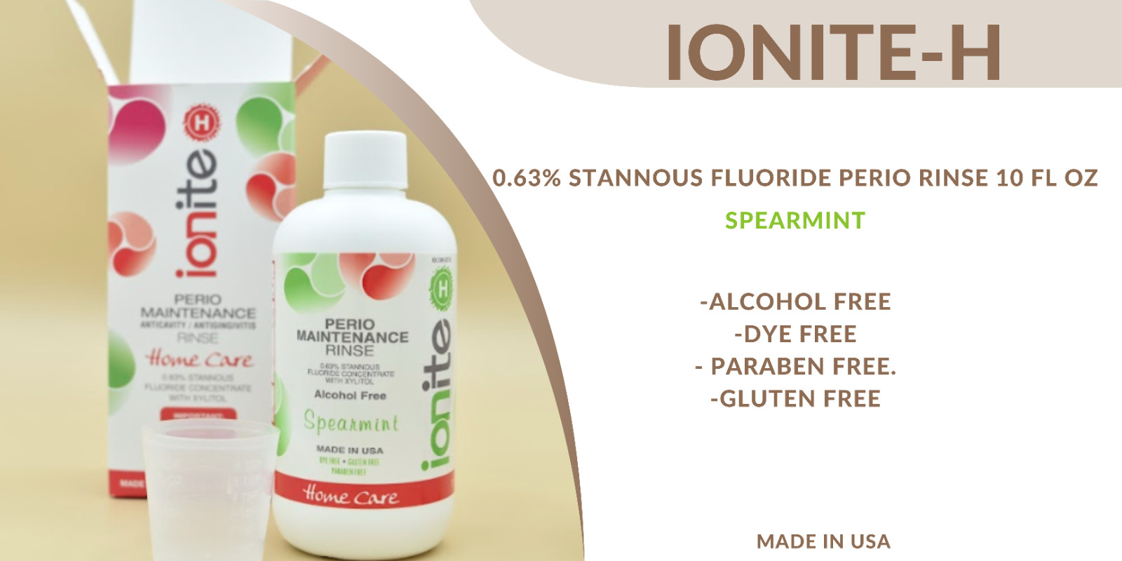 Ionite-H 0.63% Stannous Fluoride Antimicrobial Rinse x 300ml-Mouthwah-2 Flavors