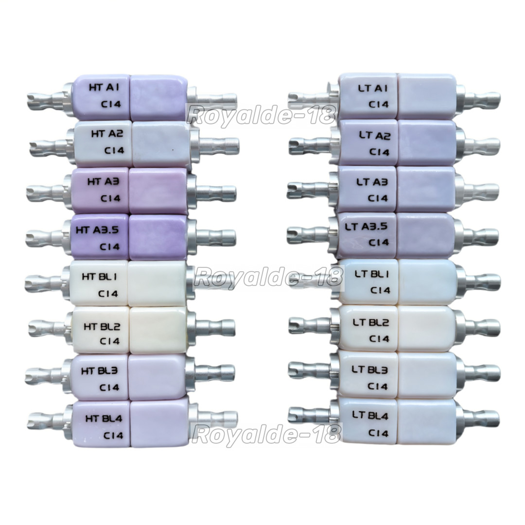 5Pcs/Box Dental C14 Glass Ceramic Lithium Dislicate Blocks Cerec CAD CAM Emax