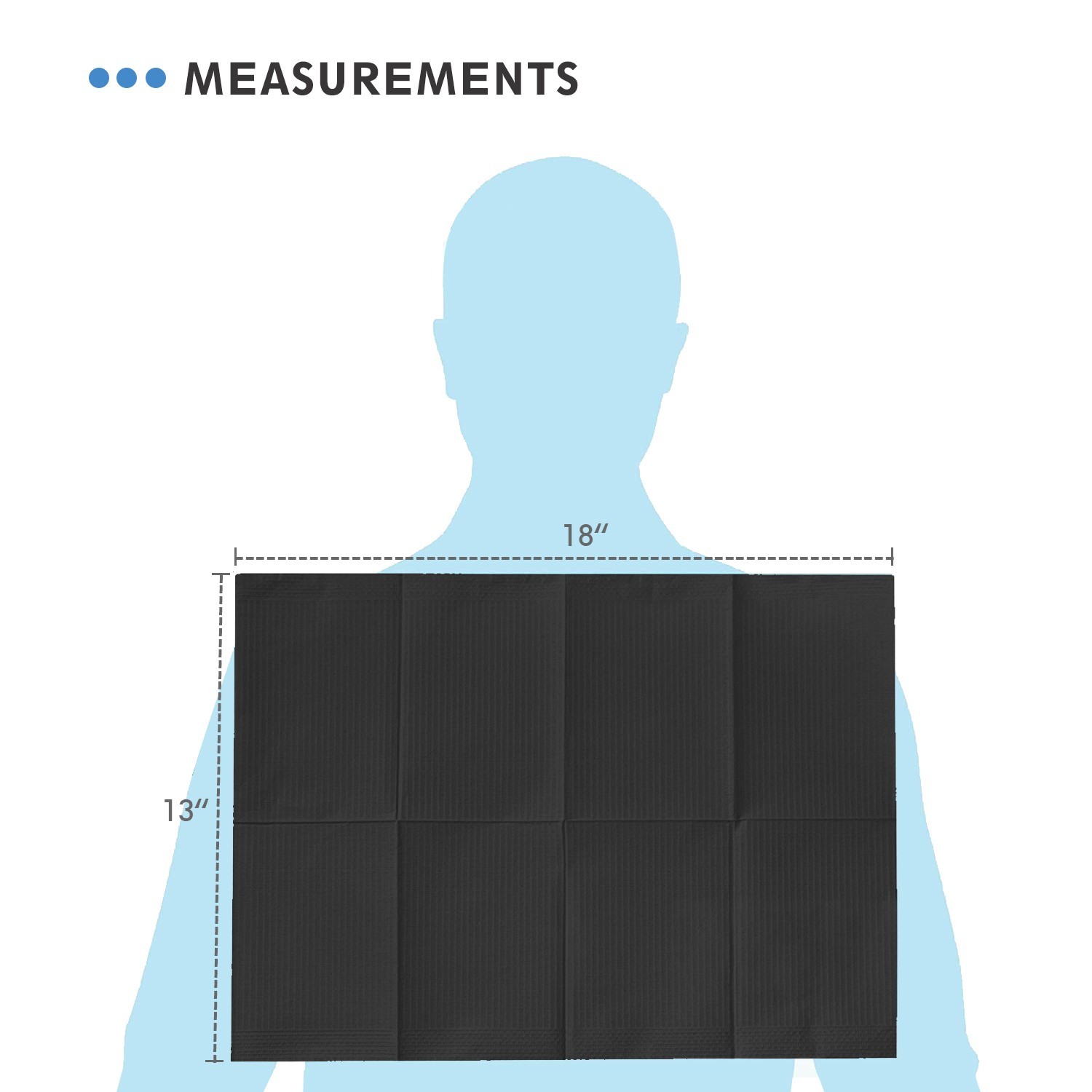 1800 13″ x 18″ Patient Bibs Towels for Dental Medical Tattoo Single use Black