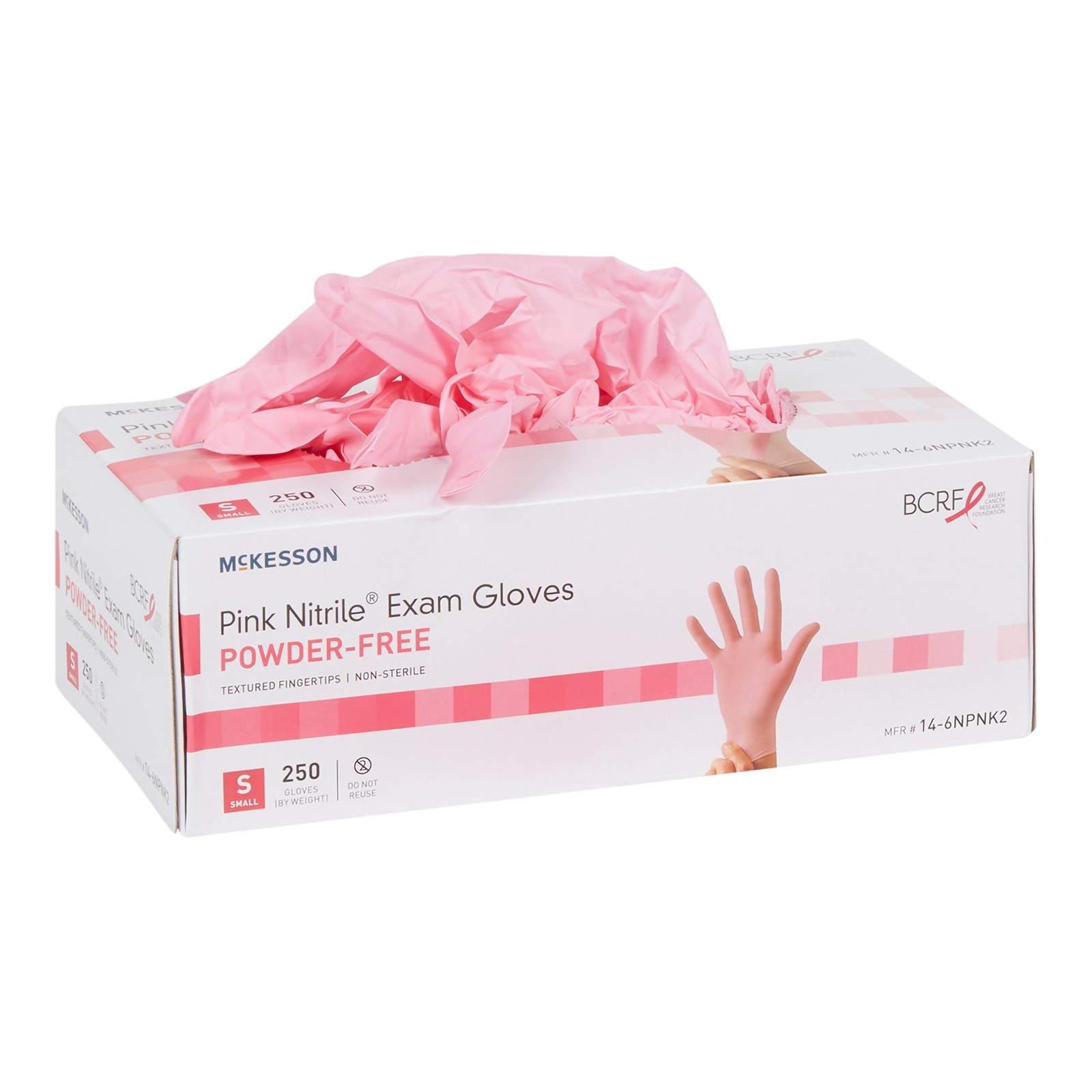 McKesson Pink Nitrile Nitrile Exam Glove Standard Cuff Length SMALL 250 per Box