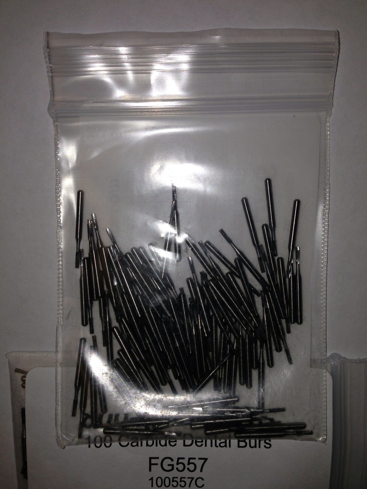 557 100 X Solid ShankFG Carbide Burs Clinic Pack For High Speed. 1 Piece Shank