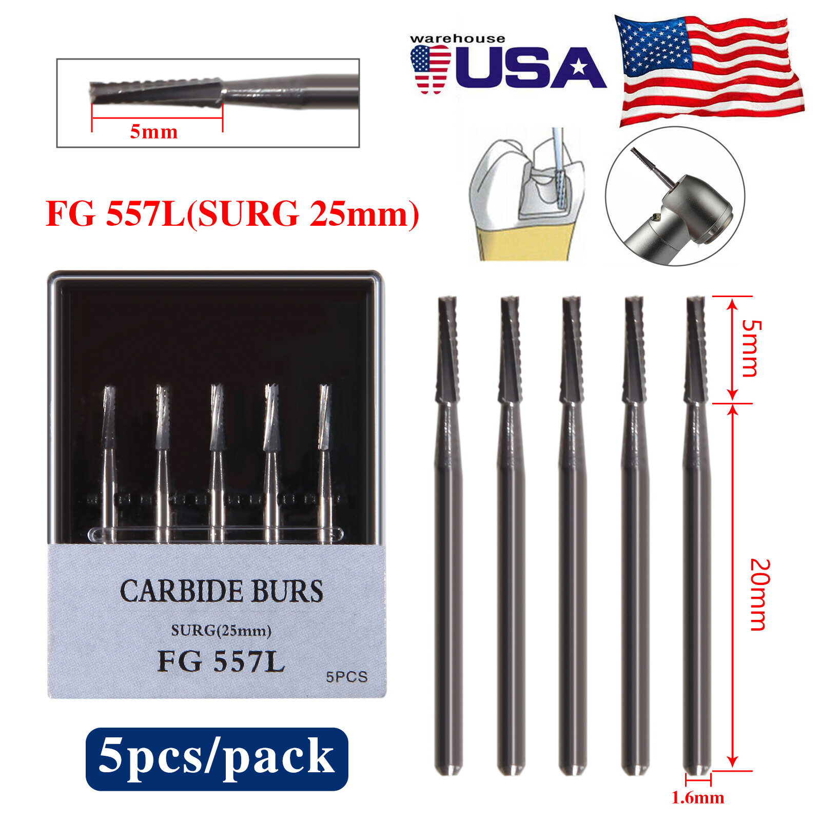 Yabangbang Dental High Speed Turbine Handpiece with 4 Hole Quick Coupler fit NSK