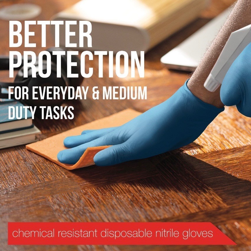 EQPT Nitrile Gloves Blue Powder-Free 150ct 2 Pack Industrial Disposable