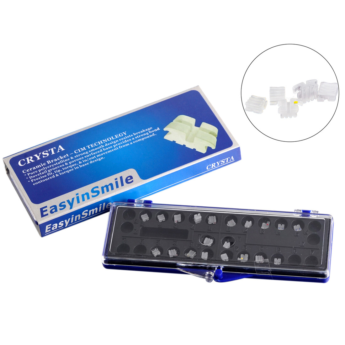 Orthodontic Self Ligating Brackets Ceramic Sapphire brace RothMBT 022”3/345Hook