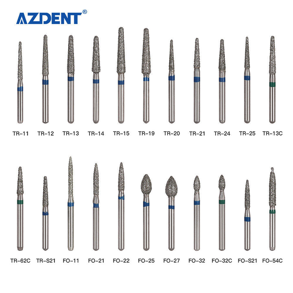 5Pcs/Pack Dental Turbine Diamond Burs For High Speed Handpiece Friction Grip Bur