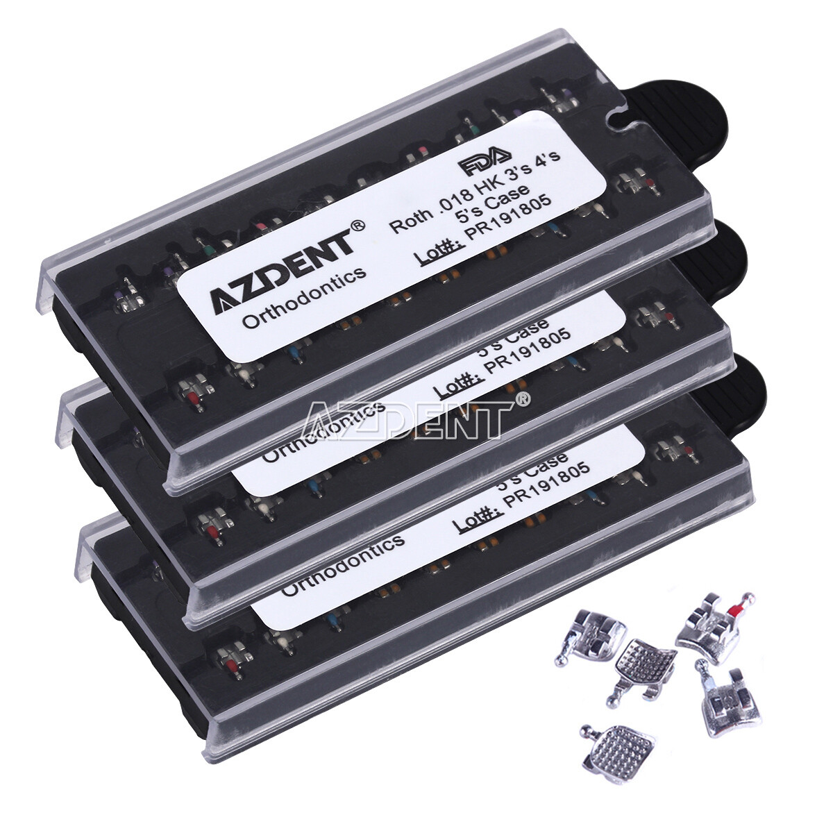 AZDENT Dental Orthodontic Metal Brakets Braces Mini Roth MBT 018 022 345 Hooks