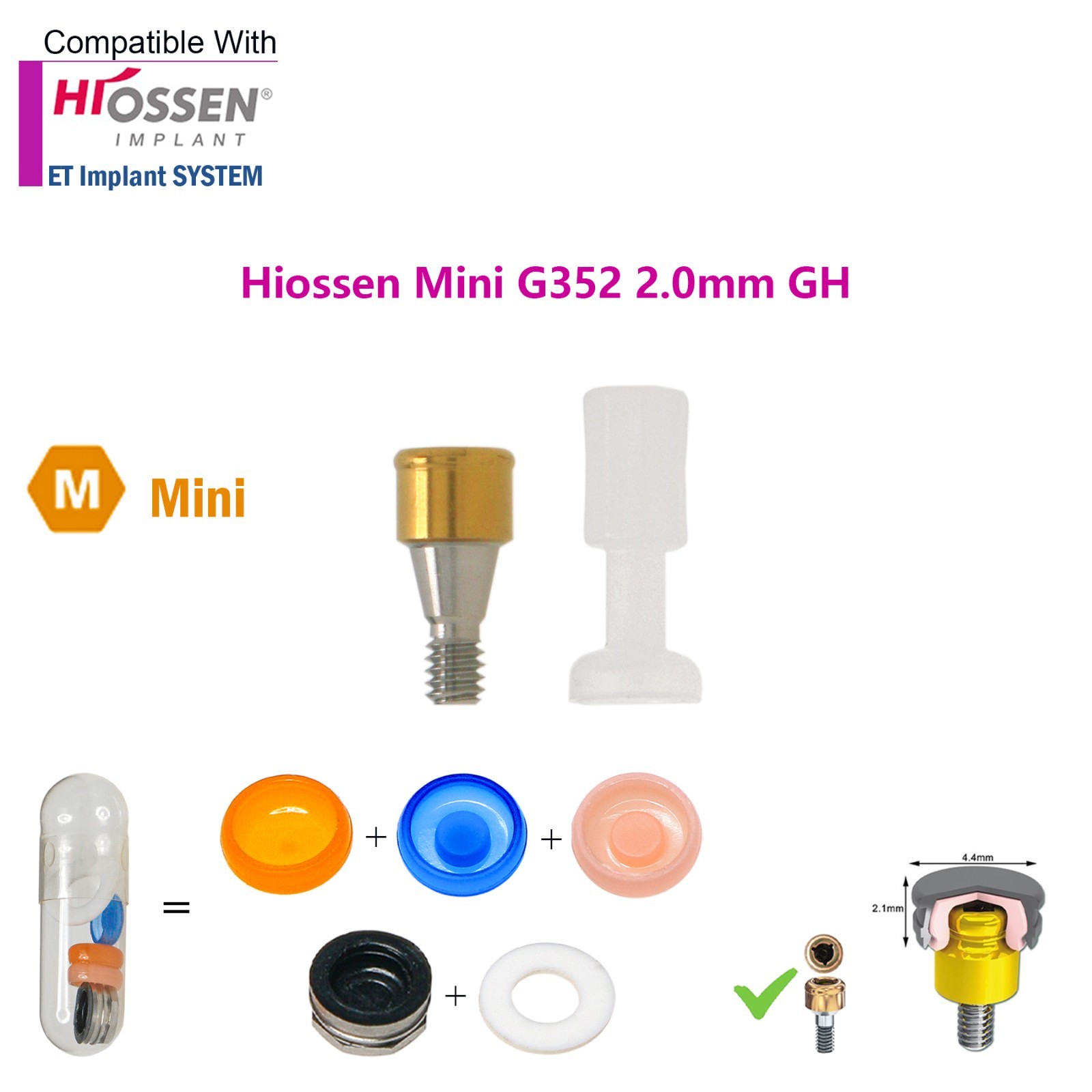 US Osstem HIOSSEN ET Mini Locator Overdenture Abutment Locator Male Caps Tool
