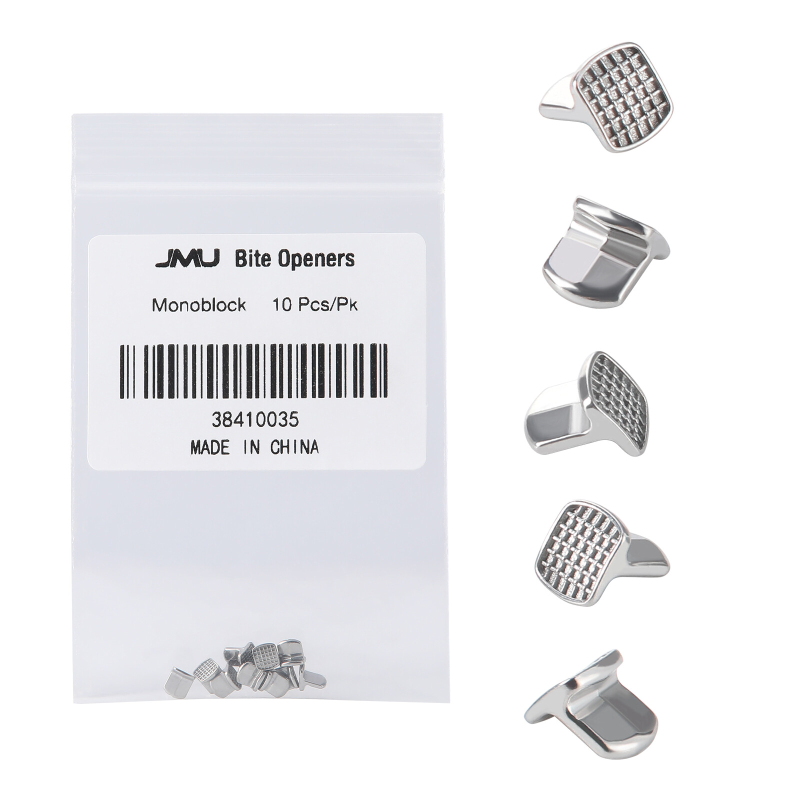 JMU Dental Orthodontic Metal Monoblock Bite Openers Tongue Tamers 10Pcs/Bag