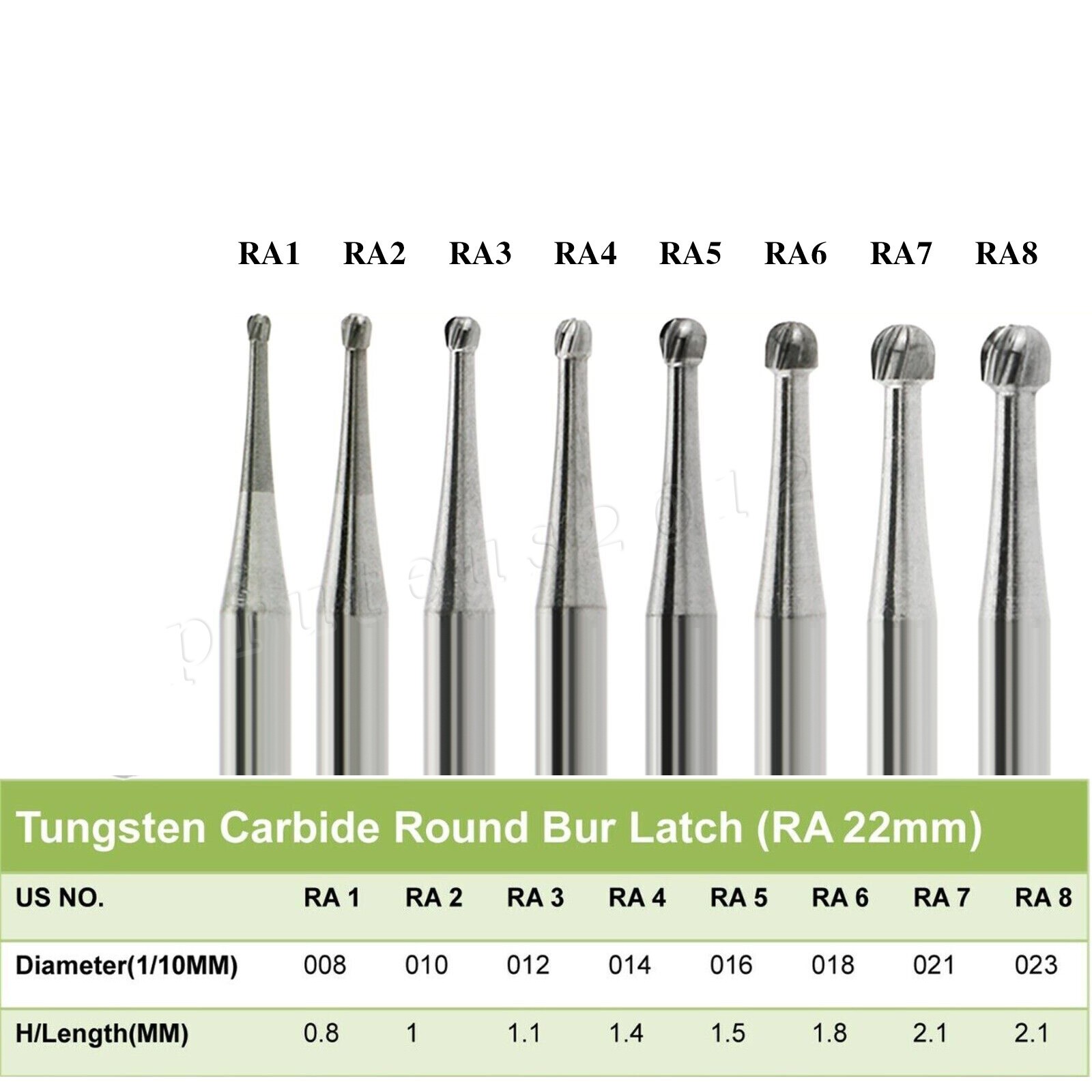 Dental Round Burs Carbide Latch Burs RA 1 2 3 4 5 6 7 8 LA Slow Speed PRIMA