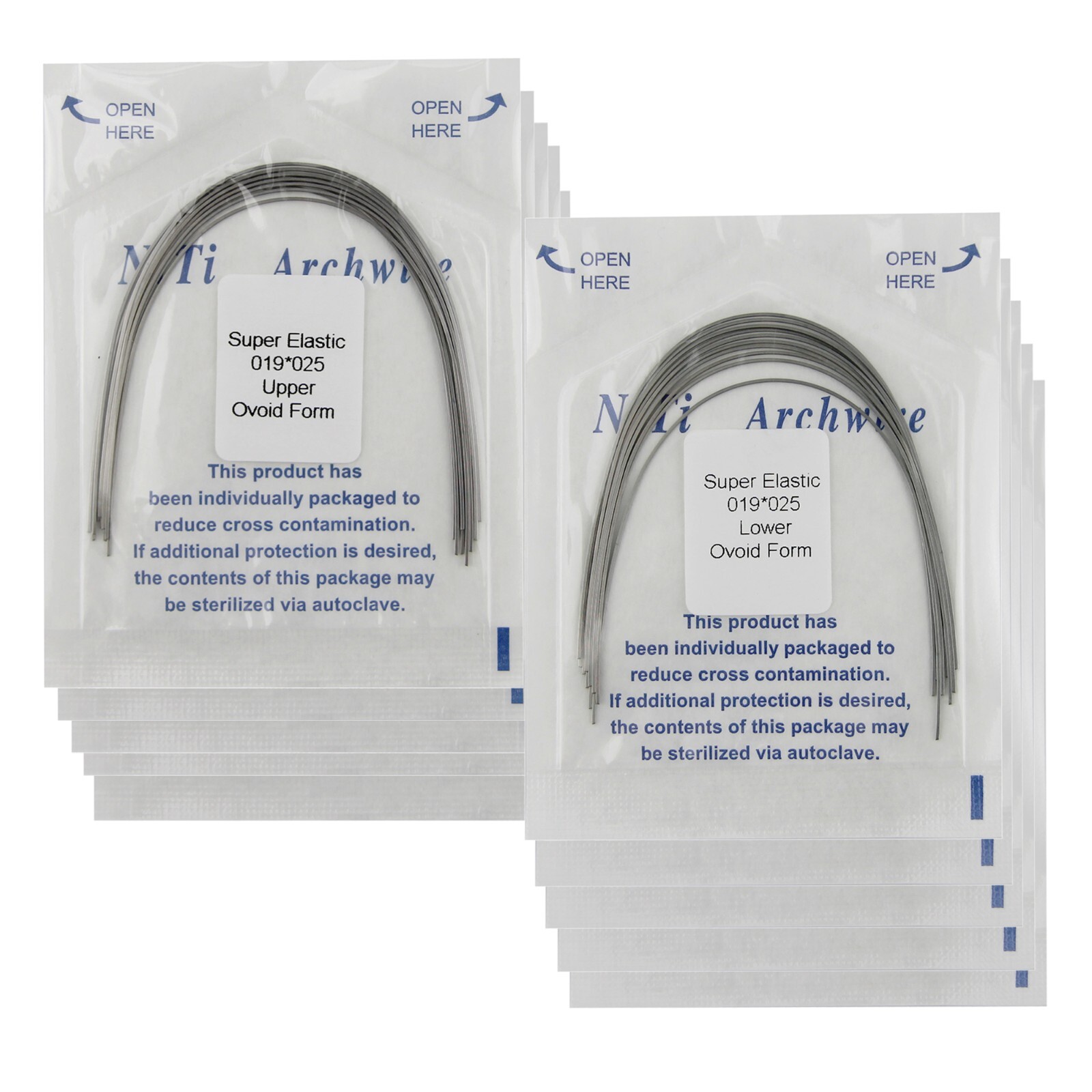 US 100PCS Orthodontic Niti Arch Wire Super Elactic Ovoid Form Round Rectangular