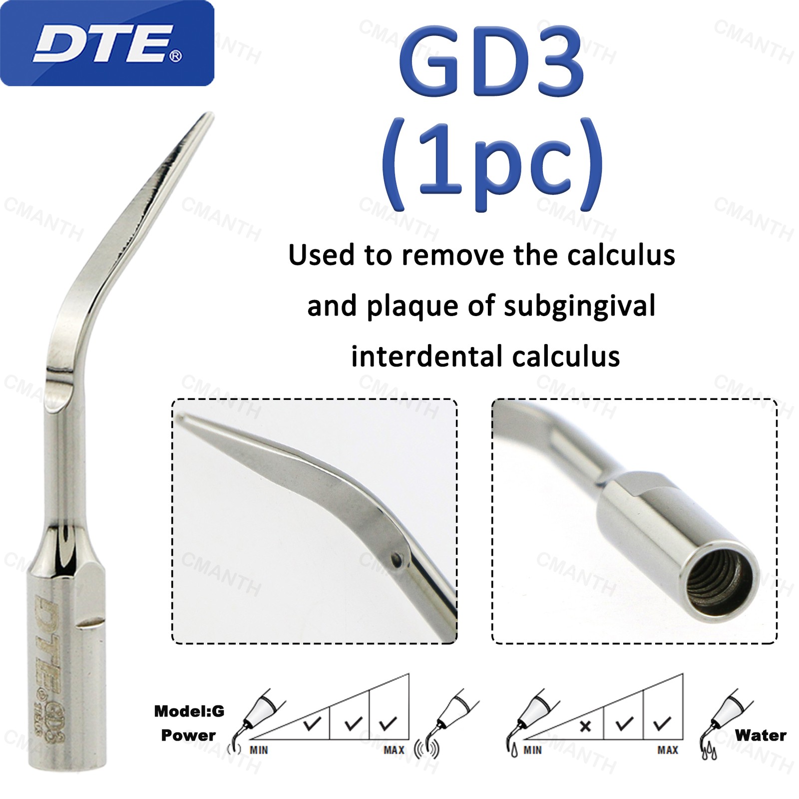 Woodpecker DTE Dental Ultrasonic Scaler Tips GD-Series Fit SATELEC ACTEON NSK