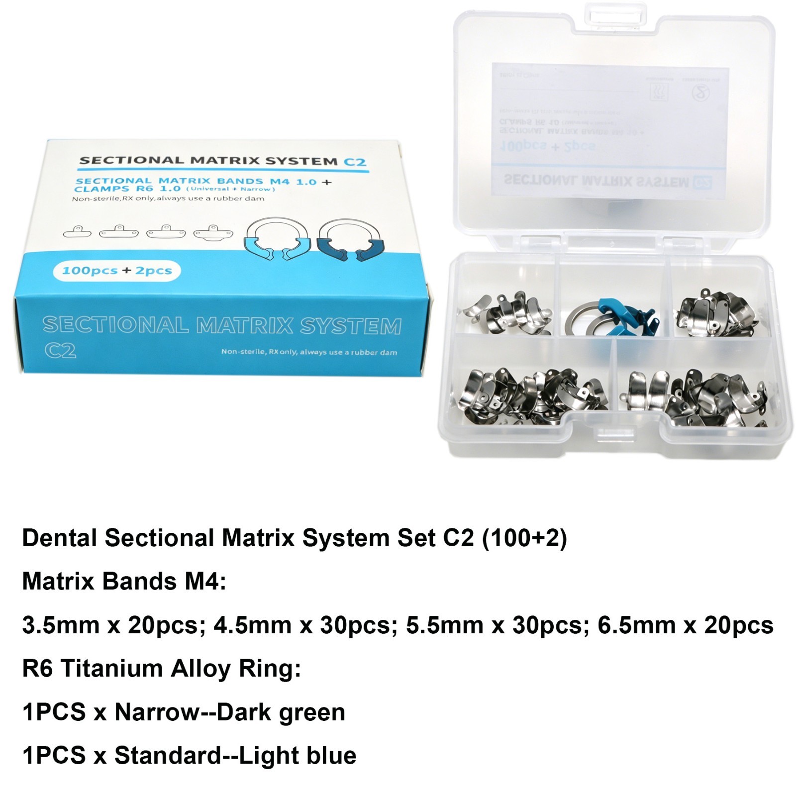 Dental Matrix Bands Ring Sectional Matrice Clamp Garrison Palodent V3 System Fit