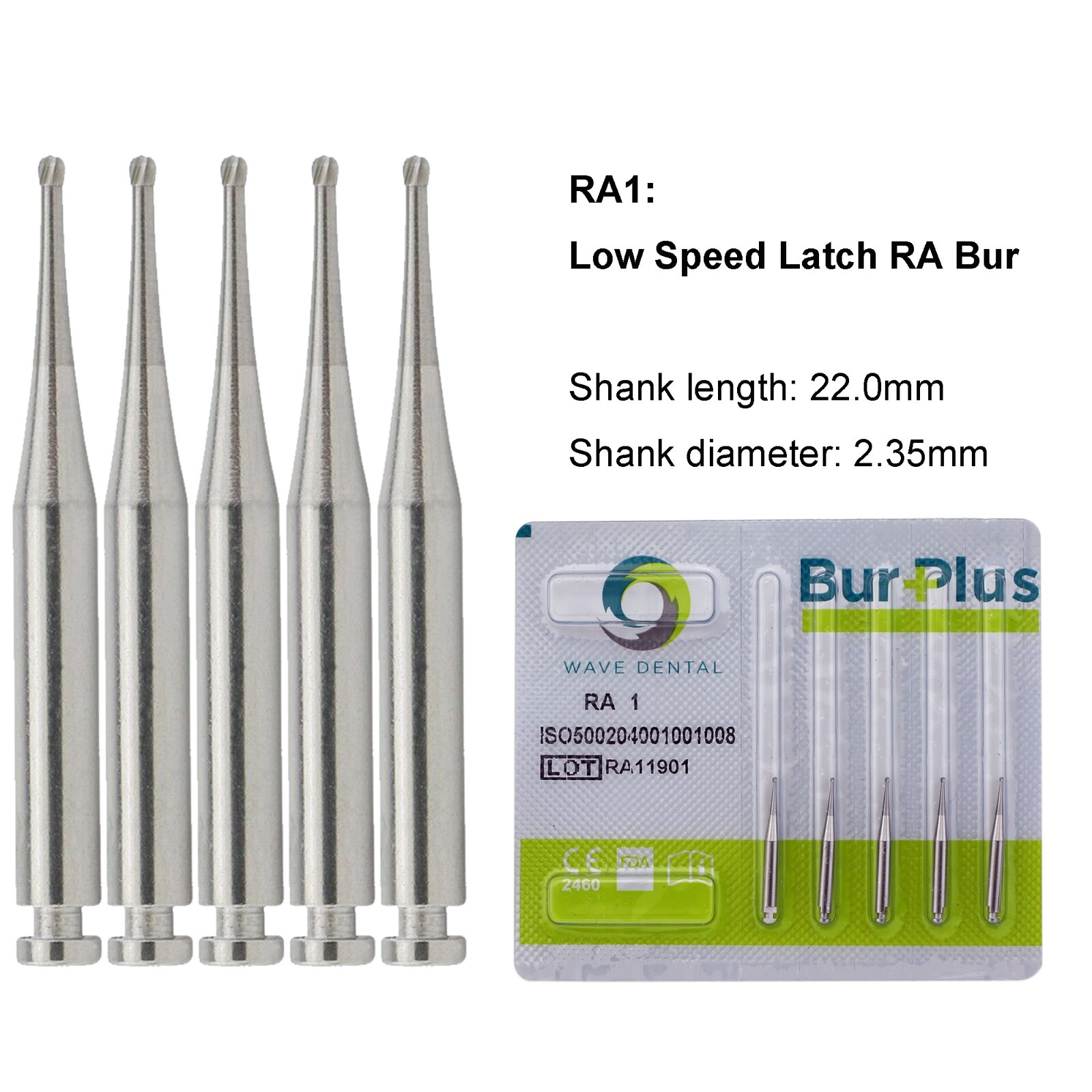 WAVE Dental Round Carbide Burs Latch Surgical Burs 2 4 6 Slow Speed RA 22mm 26mm
