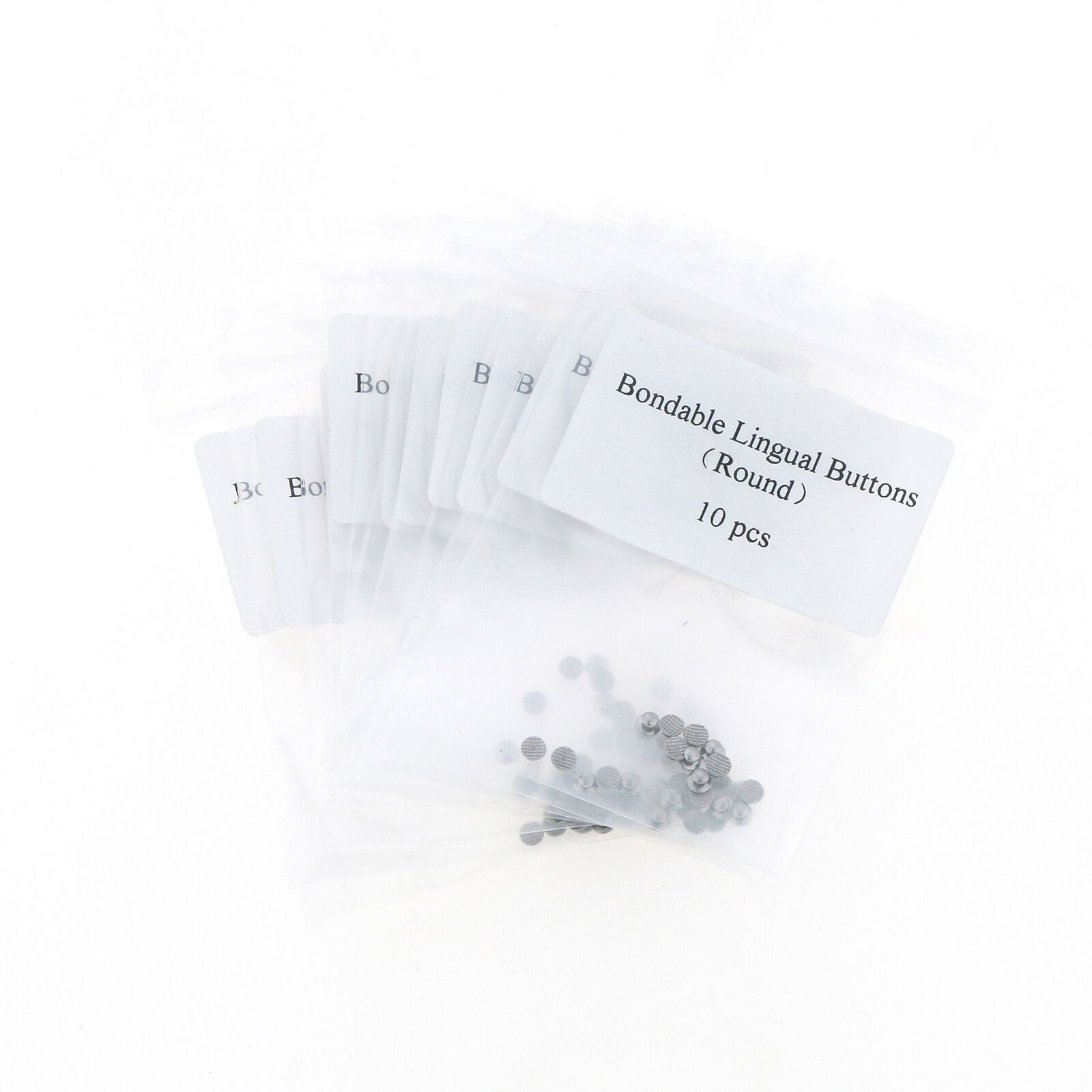 10 Pcs/Bag Dental Orthodontic Metal Round Mesh Base Lingual Button Bondable