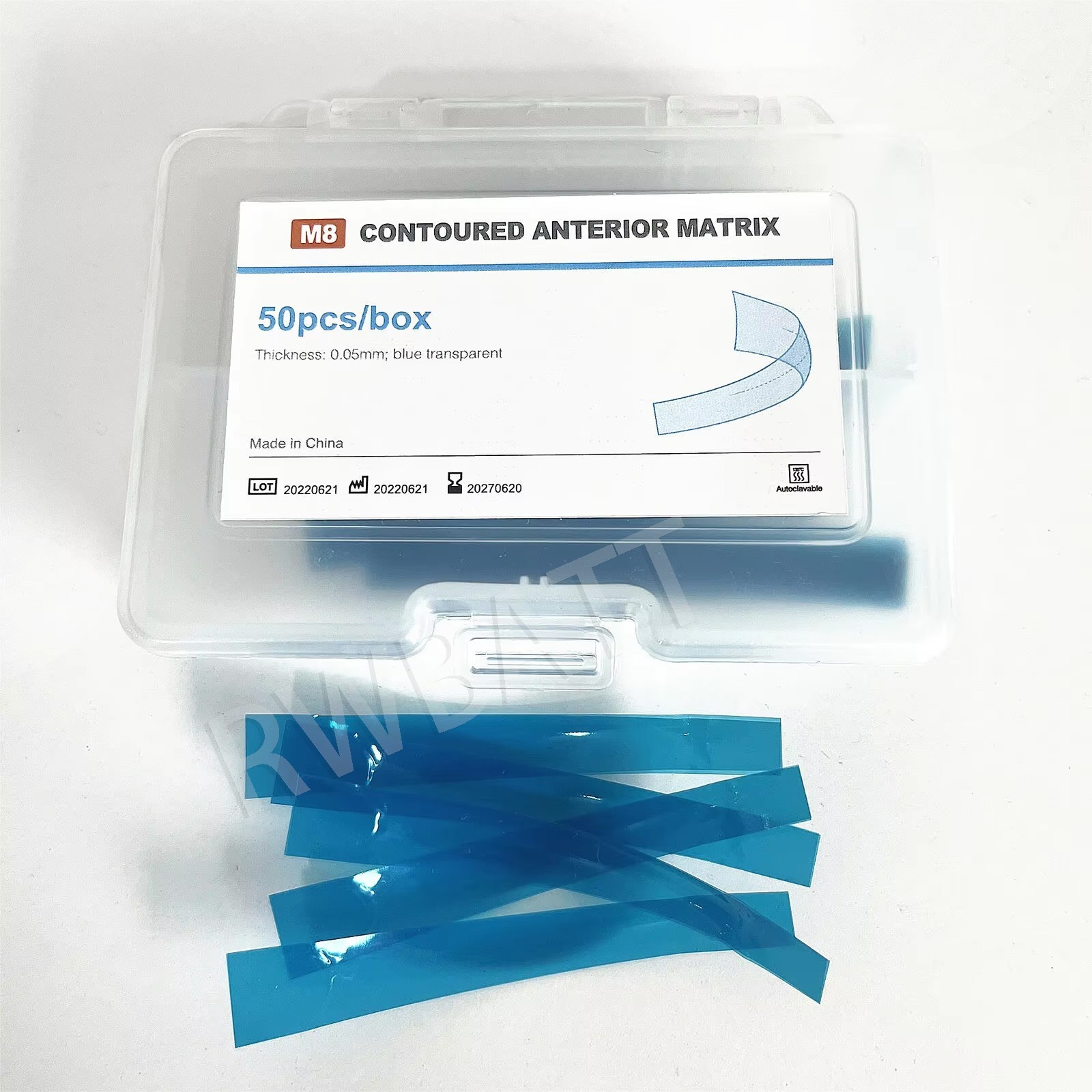 Dental Contoured Anterior Matrix Bands Polyester Anterior Strips Matrices System