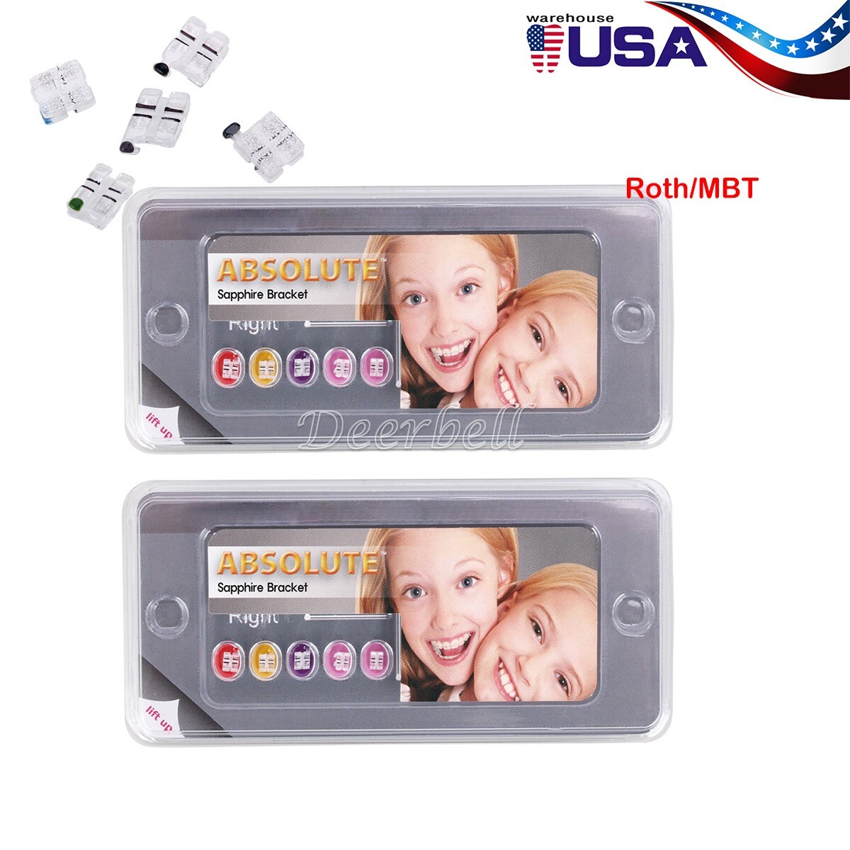 Dental Mini Roth/MBT 022 orthodontic Sapphire Ceramic Brackets with 3 4 5 Hooks