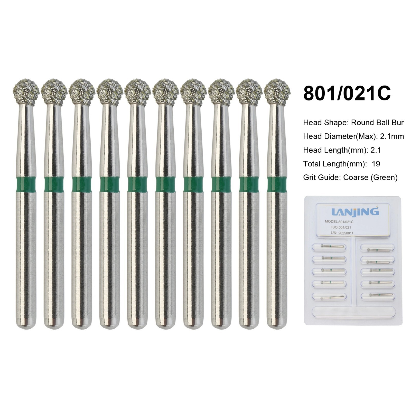 Dental Bur Diamond Burs FG High Speed Round End Taper Cylinder Football Barrel