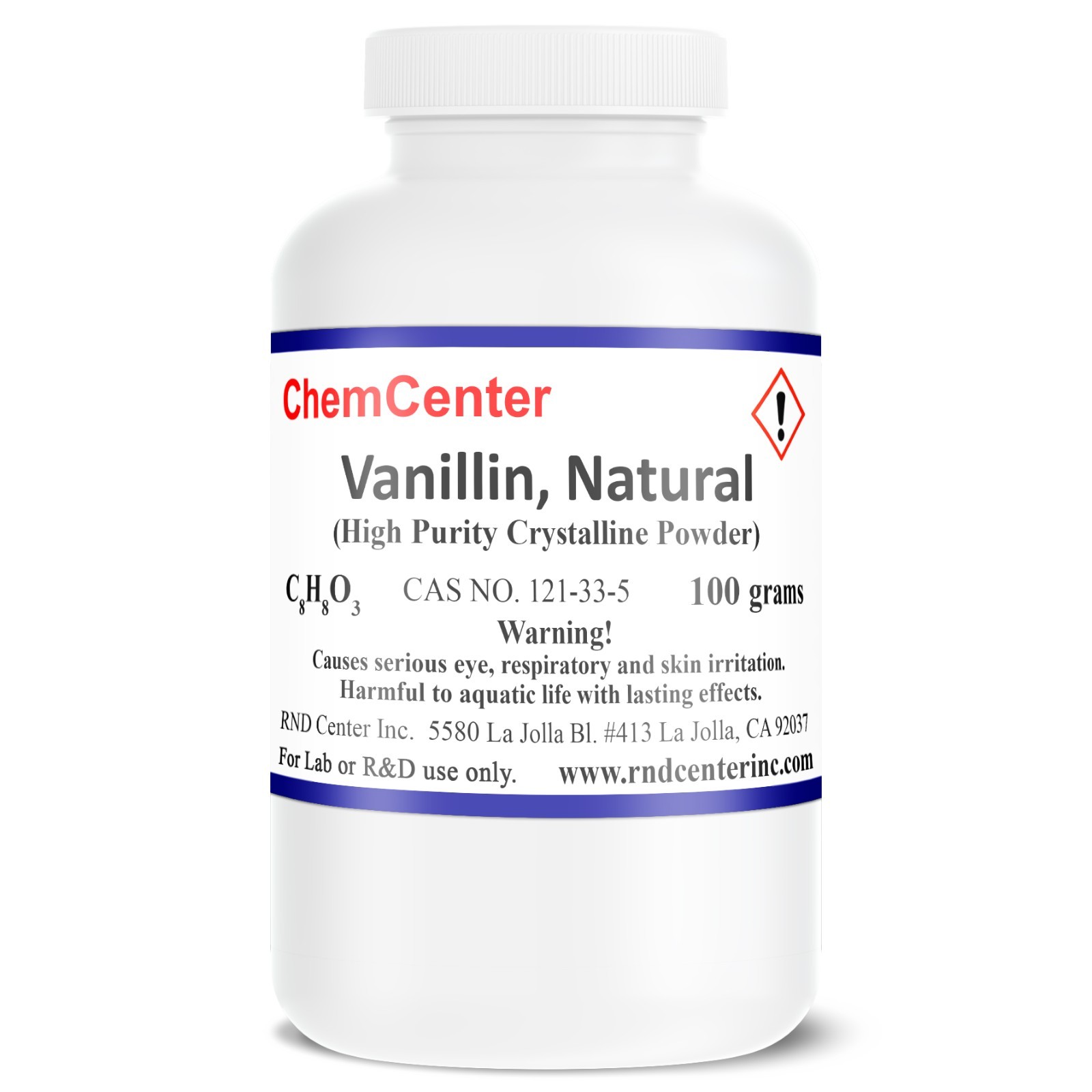 Vanillin, Natural, 99 % min. , 100 grams