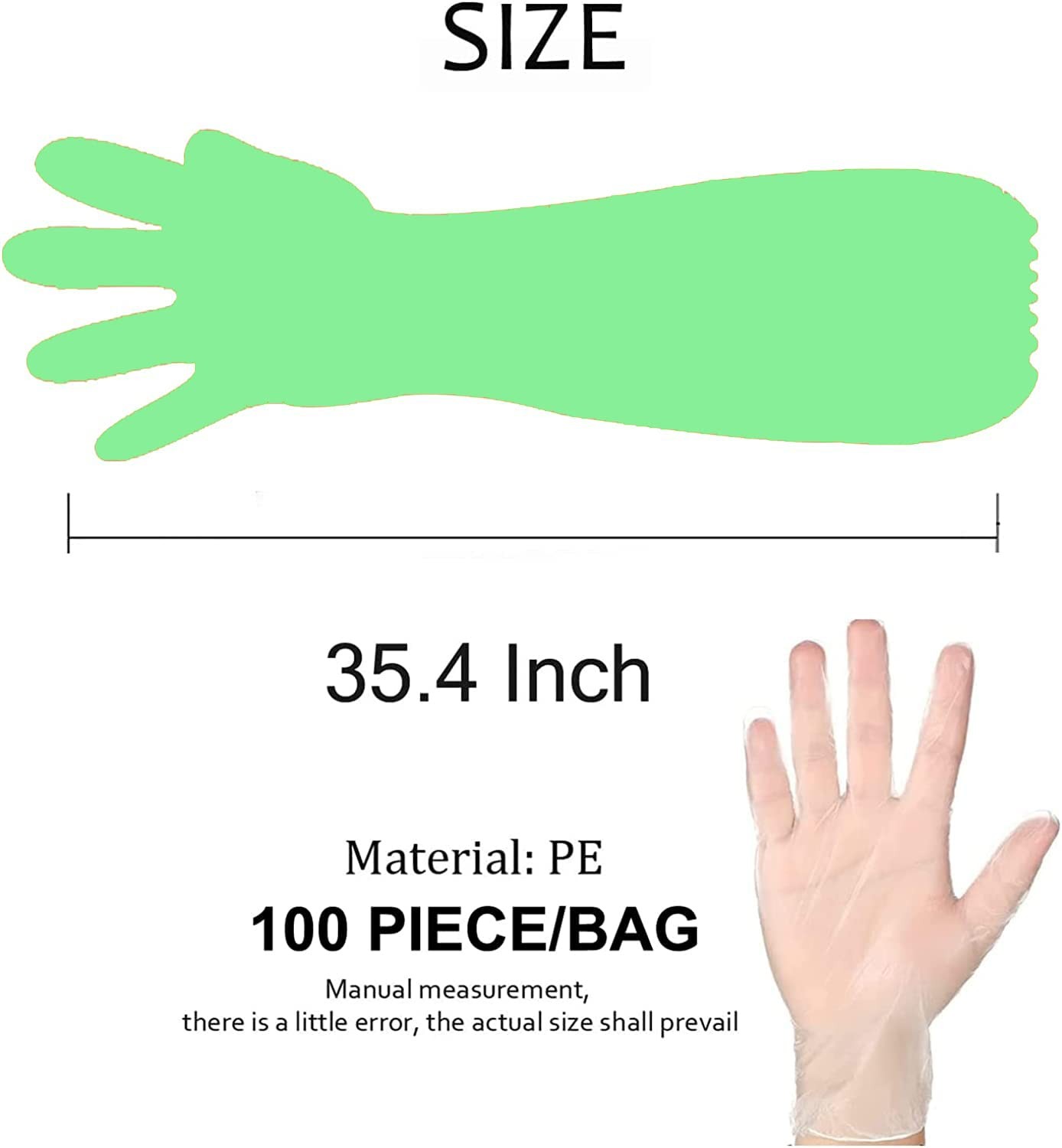 100 Pcs Field Dressing Gloves Deer Hunting Extra Long Disposable Glov…
