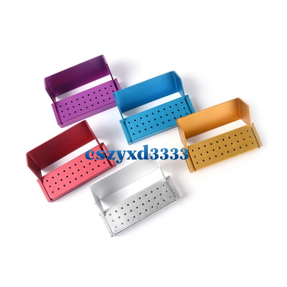 Dental Bur Holder Block Disinfection Box 10/15/16/24/30/56/100/142/152 Holes