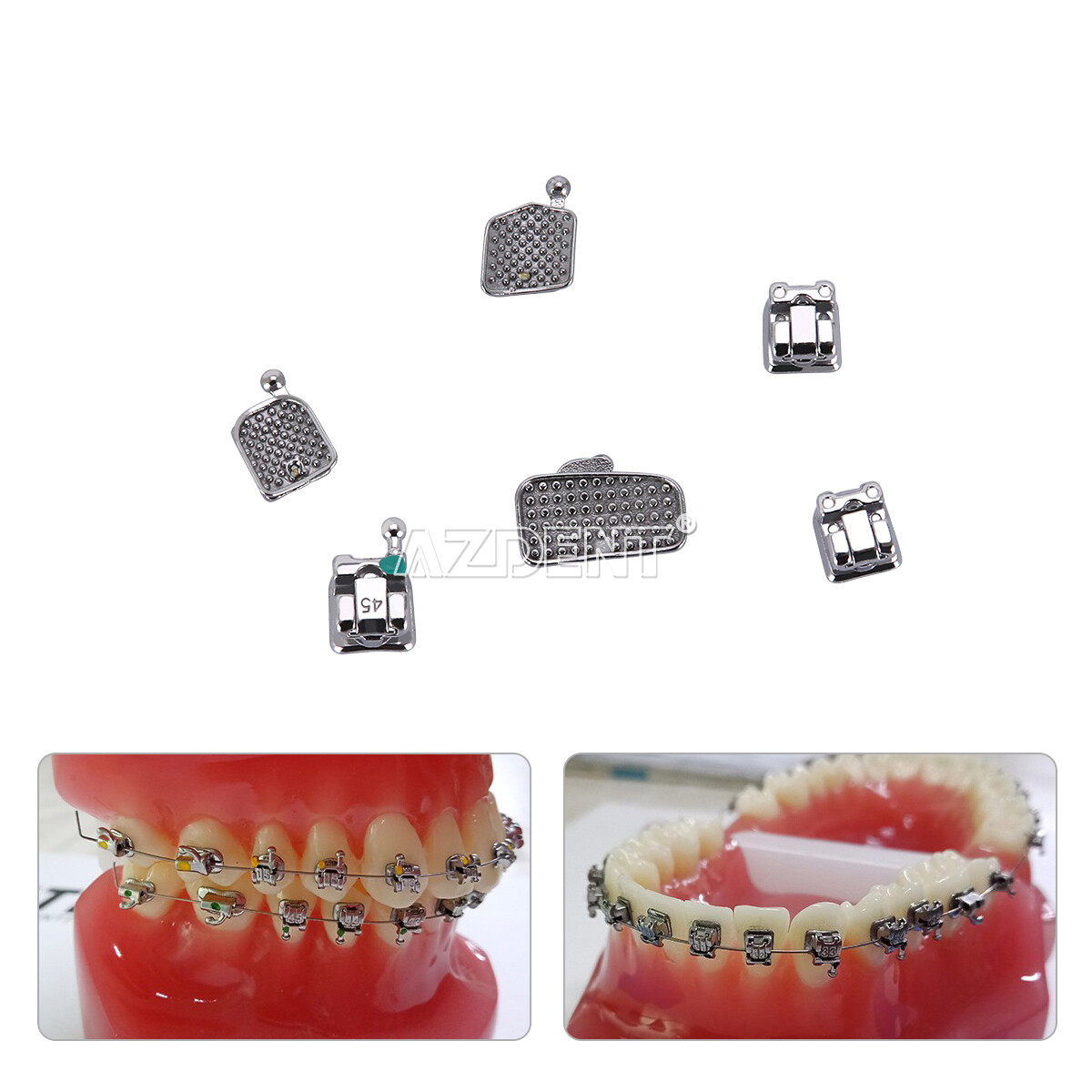 AZDENT Dental Orthodontic Self-Ligating Brackets Braces Mini MBT/ Roth 022