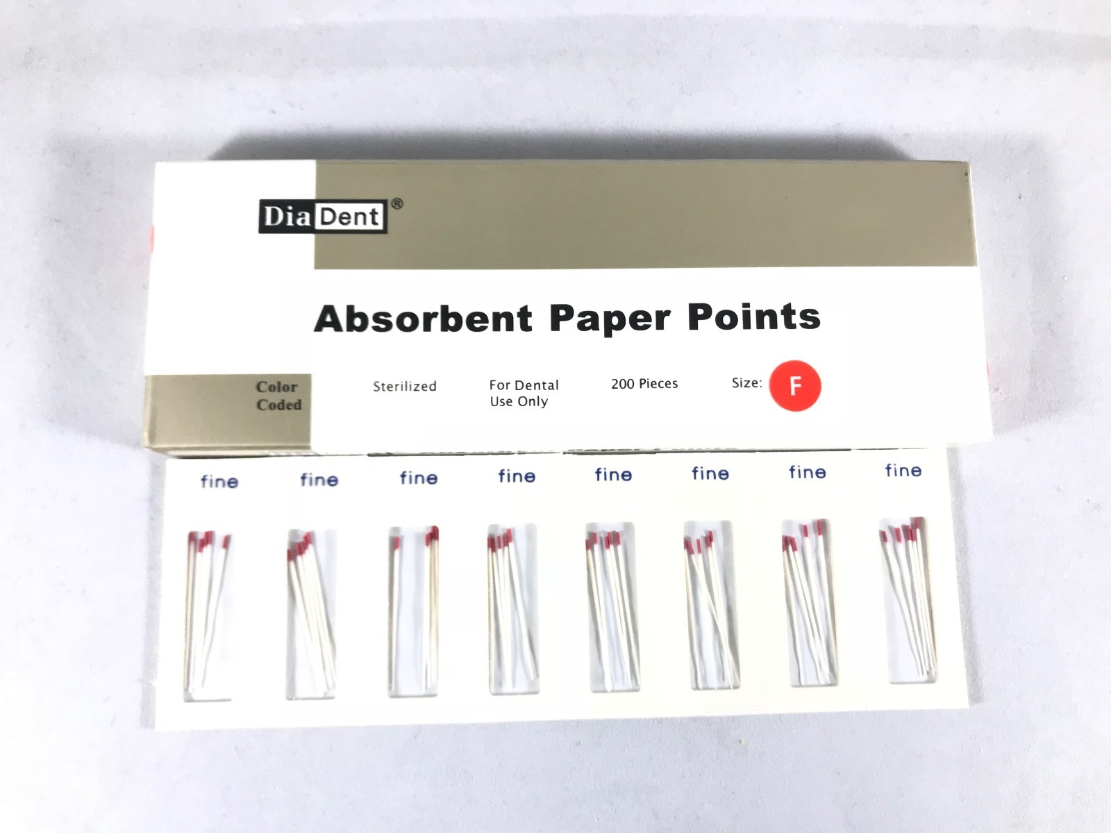 DIADENT Absorbent Paper Points Color Coded & Sterilized 200/Pack Cell Pack