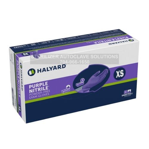 BOX of 100 X-SMALL Halyard Purple Nitrile Exam Gloves 55080
