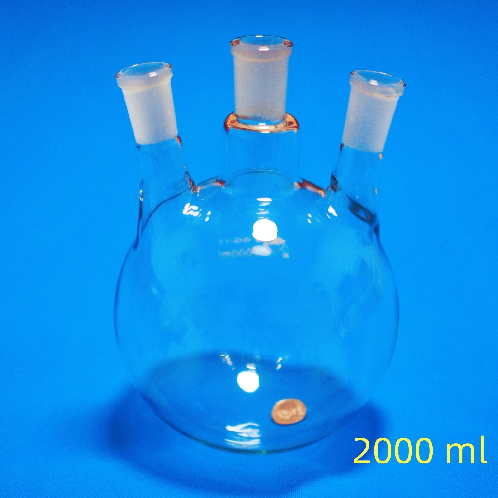Lab glass round bottom flask boil flask 3-neck 24/40 joints 1000 ml