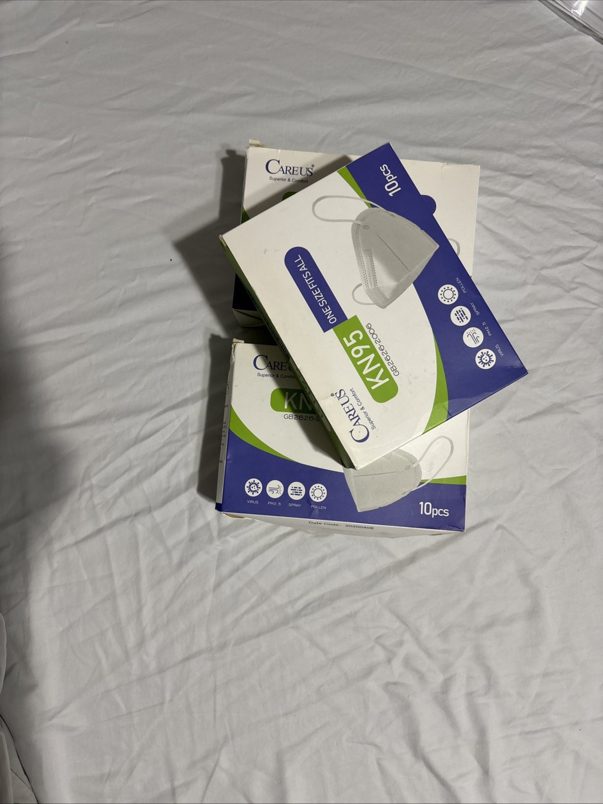 Careus KN95 Disposable Face Masks 10pcs One Size Fits All GB2626-2006