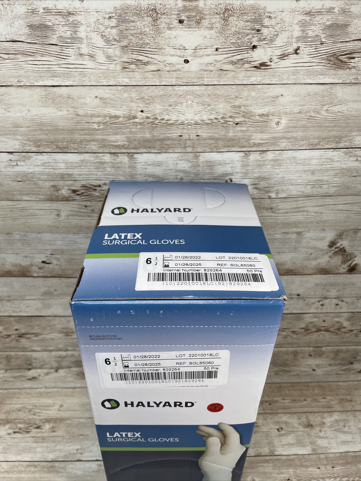 HALYARD LATEX Surgical Gloves, Size: 6.5 *1 Box 50 pair* SGL65060 *See Date*-