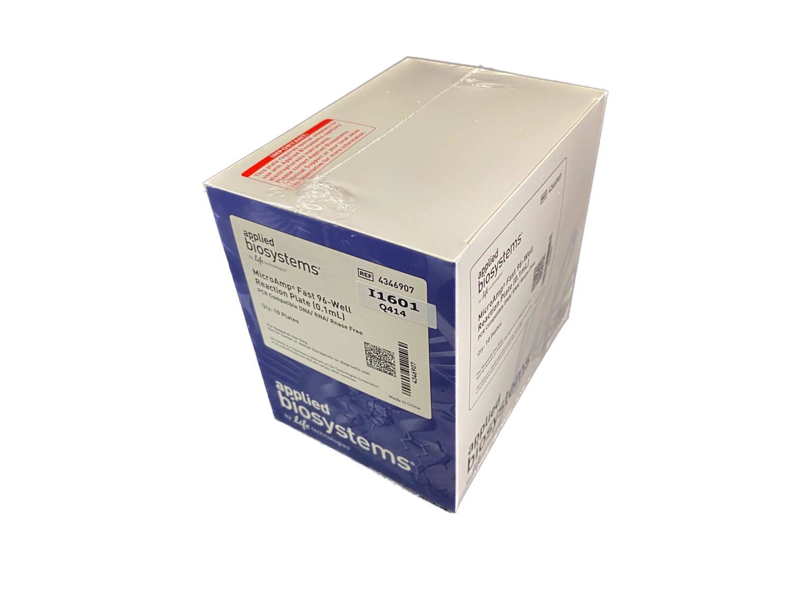 APPLIED BIOSYSTEMS 0.1 mL Fast Optical 96-Well Reaction Plate 4346907 (10/cs)