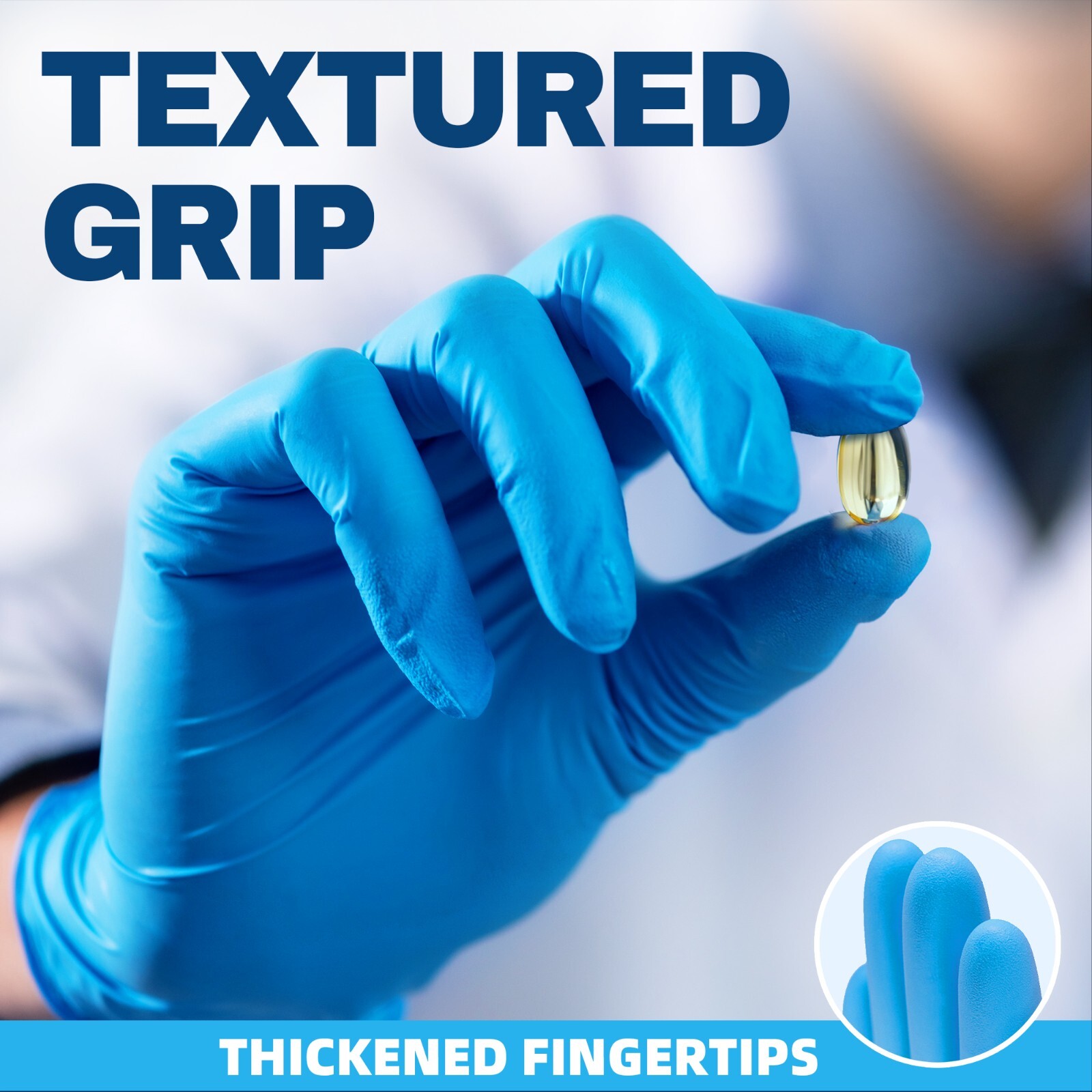 4 Mil Blue Nitrile Gloves Powder Free Latex Free Cooking Clean Disposable Glove