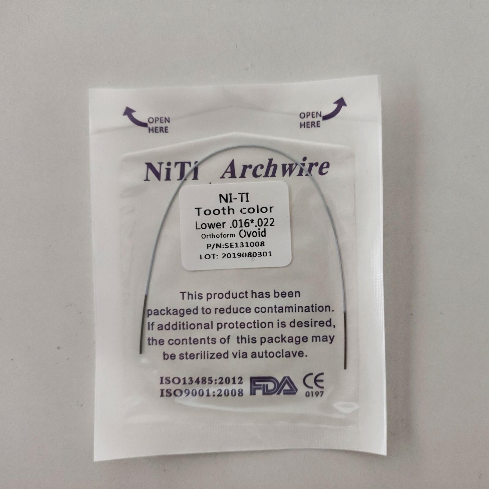 5 Packs Dental Super Elastic Niti Arch Wire White Color Rectangular Wire Oval