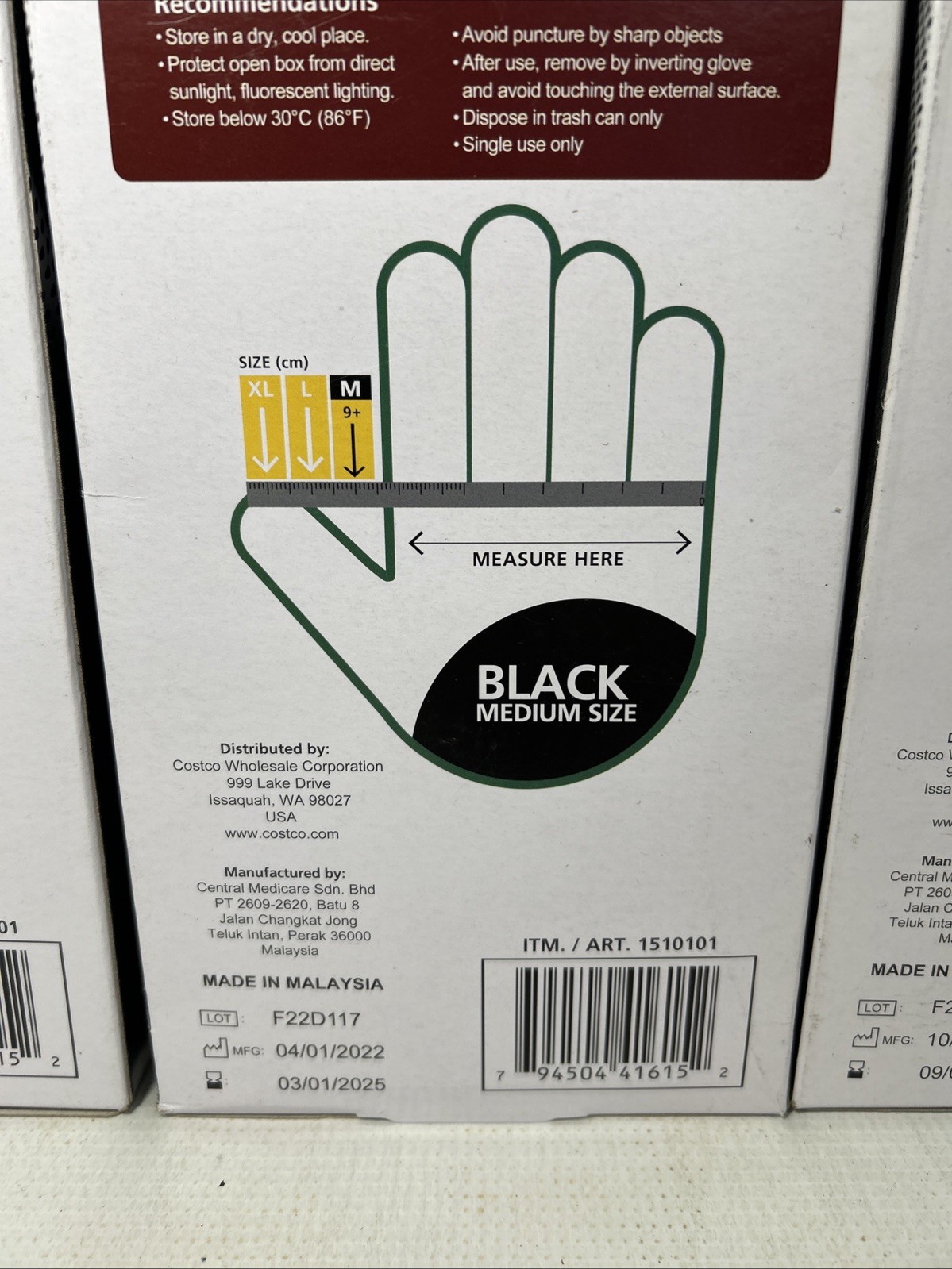 Lot of Heavy Duty Black Nitrile Exam Glove MED Textured Powder-Free Ambidextrous