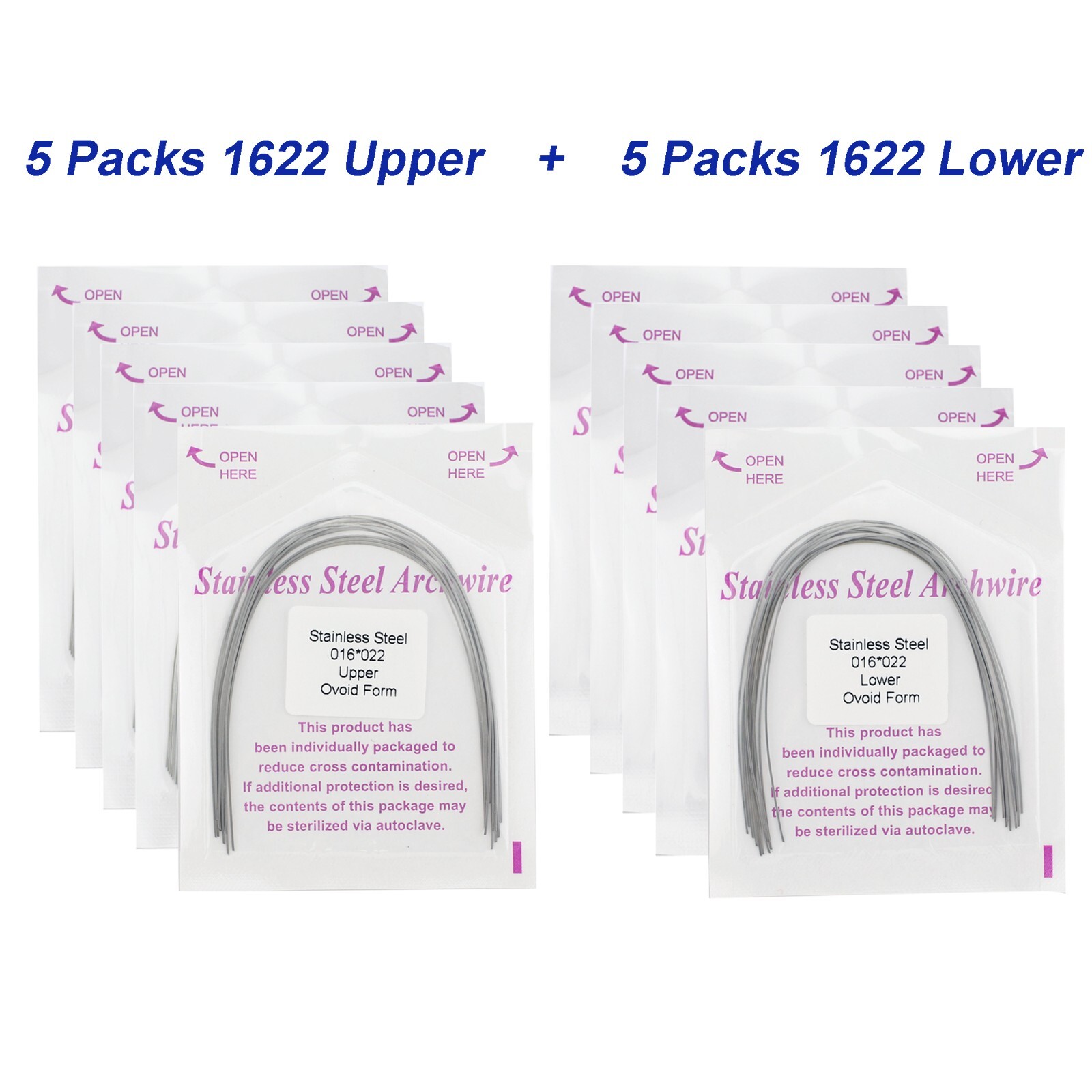 100Pcs Dental Orthodontic Arch Wire Stainless Steel NiTi Ovoid Natural 014 16X22