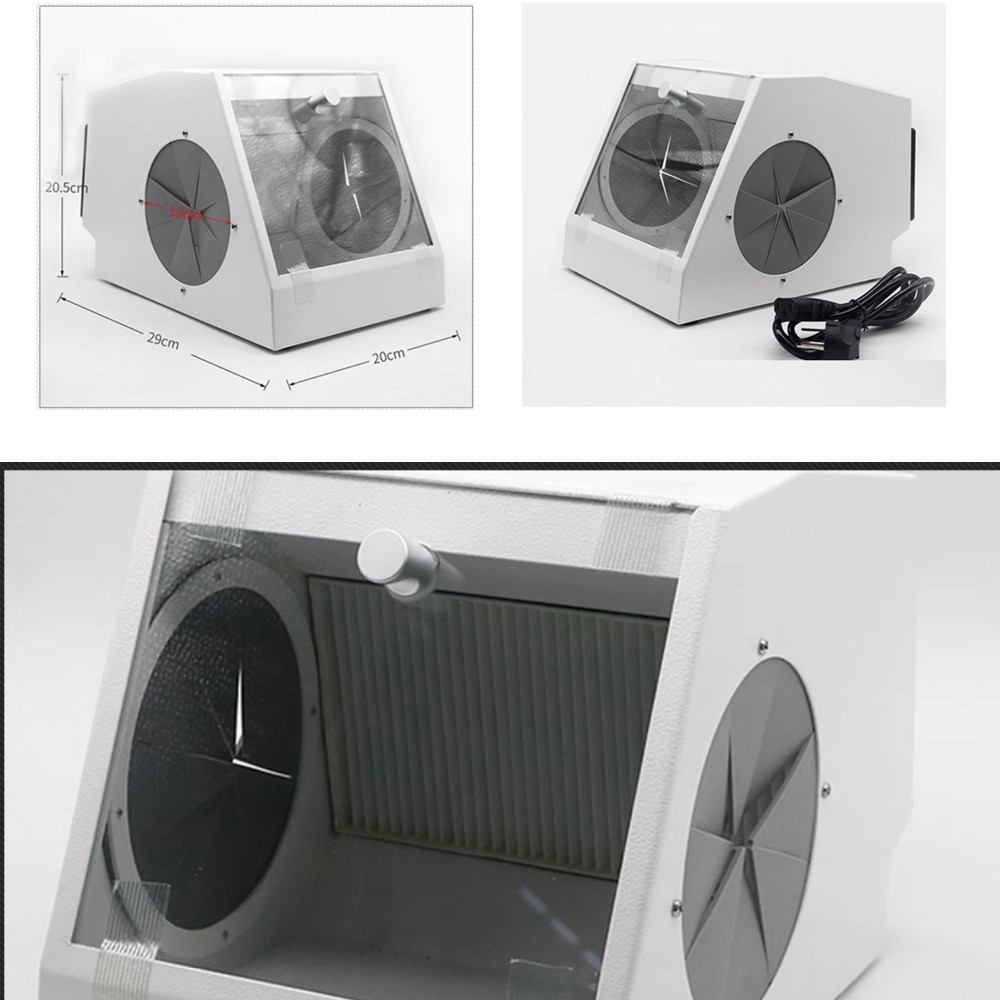 Dental Dust Collector Grinding Polishing Sandblasting Dust Box Sandblaster US/EU