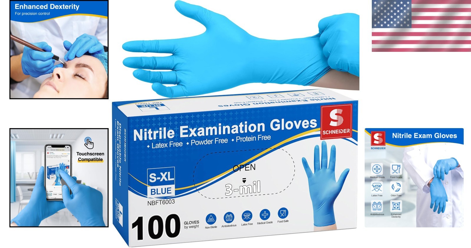 High-Quality Disposable Nitrile Gloves – Textured, Ambidextrous, Medical Use