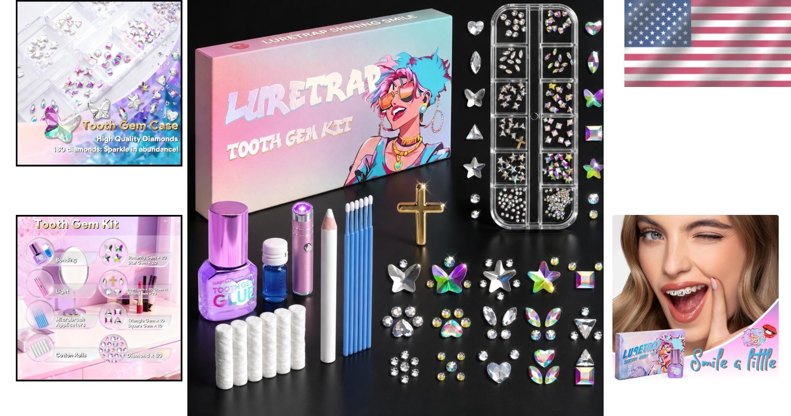 Embellish Your Smile with 30 Colorful Crystal Tooth Gems – Y2K Fashion