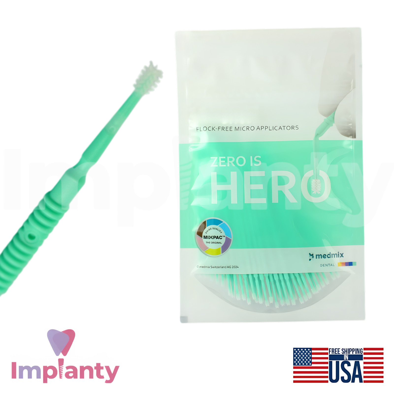 Micro Applicator Flock Free Brushes 50pcs Elastomer Bristles Material Placement