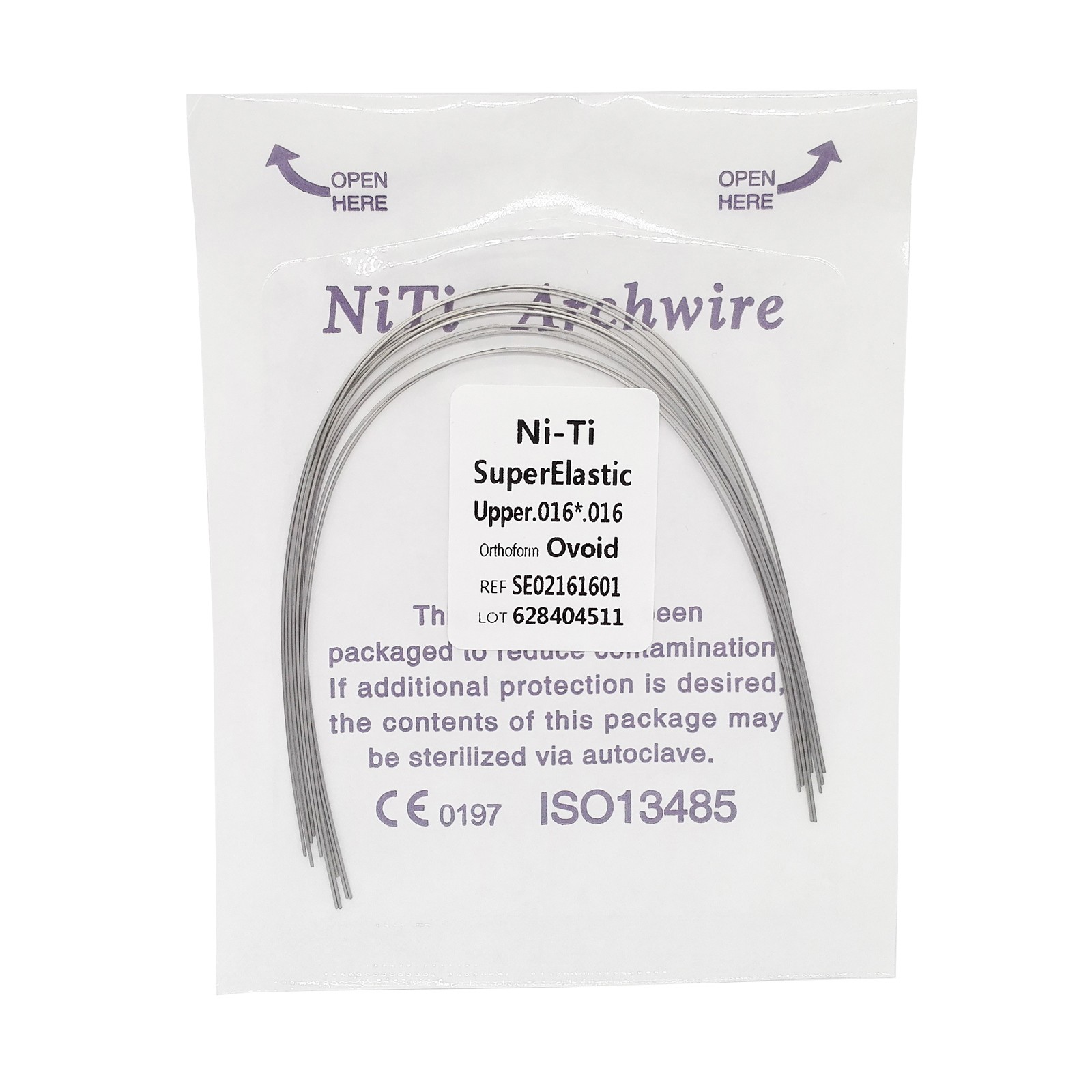 Dental Orthodontic Super Elastic Niti Rectangular Arch Wires Ovoid Form